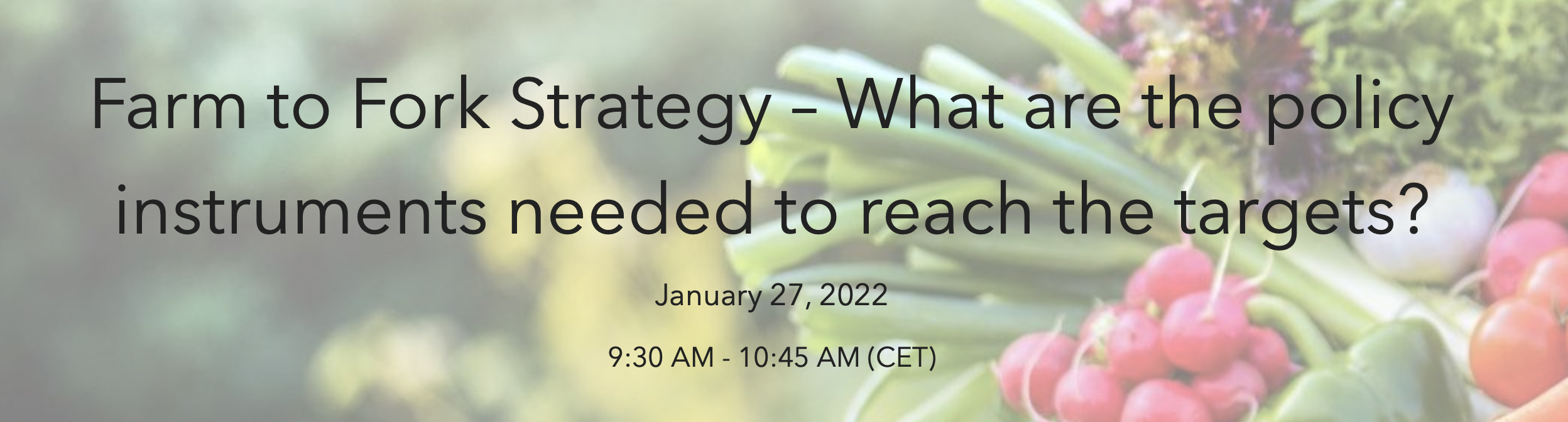 Farm to Fork Strategy – What are the policy instruments needed to reach the targets?